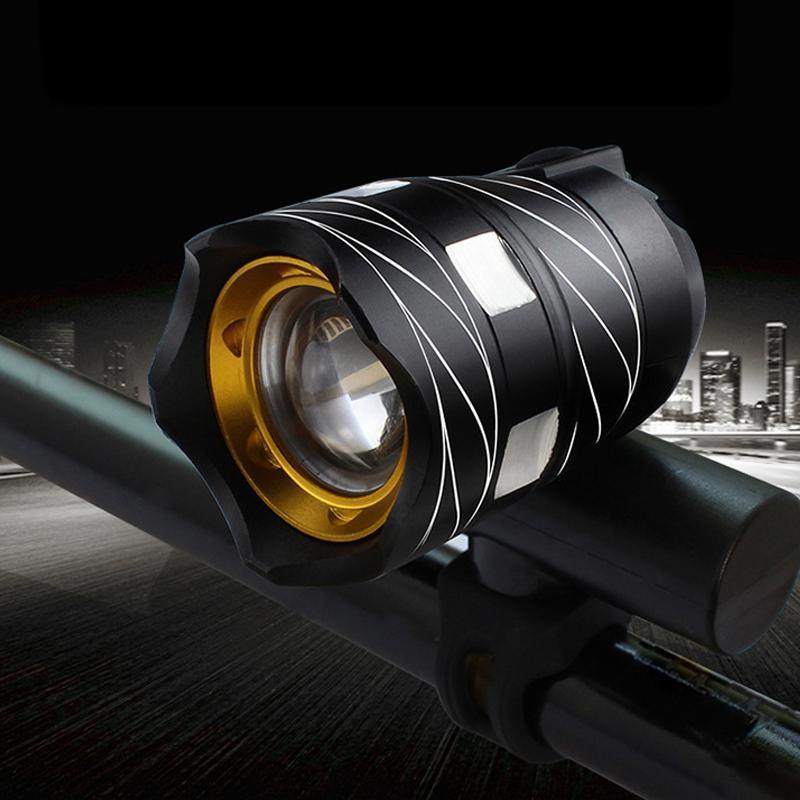 LED Bike Headlight 15000LM USB Rechargeable Waterproof Front Lamp for Bicycle - Black