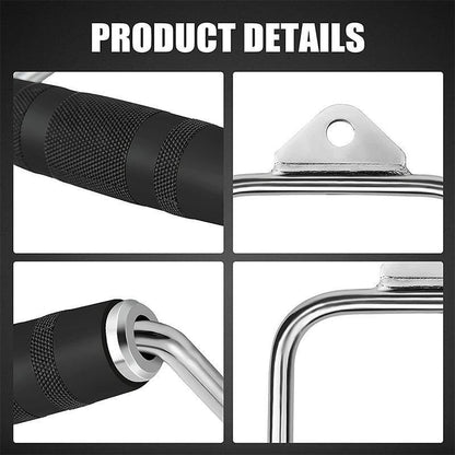 Cable Pulley Attachment Tricep Rope V Grip LAT Pull Down Gym Accessory - Revolving Straight Bar