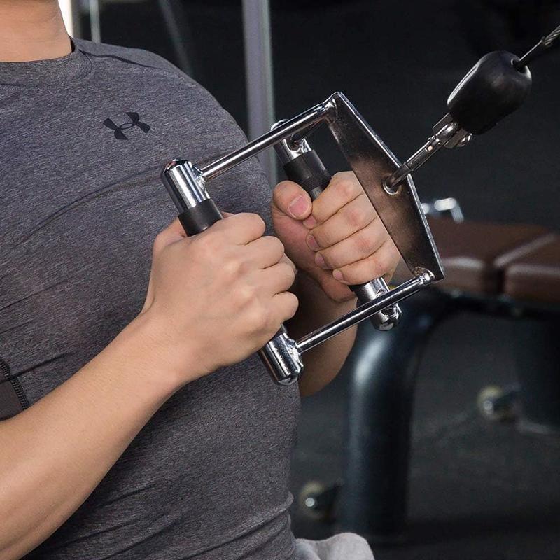 Cable Pulley Attachment Tricep Rope V Grip LAT Pull Down Gym Accessory - EZ Curl Pull-Down Bar