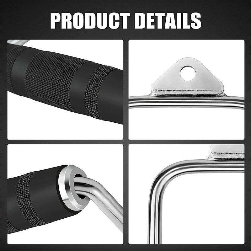 Cable Pulley Attachment Tricep Rope V Grip LAT Pull Down Gym Accessory - EZ Curl Pull-Down Bar