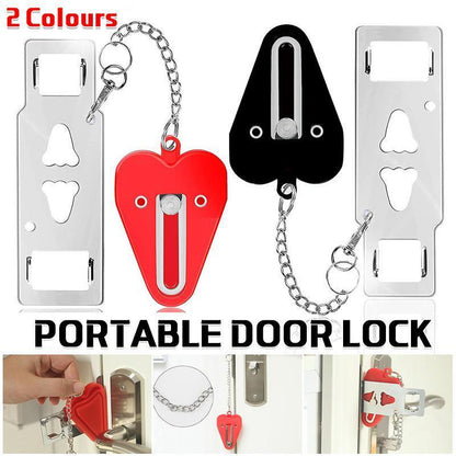 Portable Door Lock for Travel Hotel Home Security Addalock Style Lock - Red