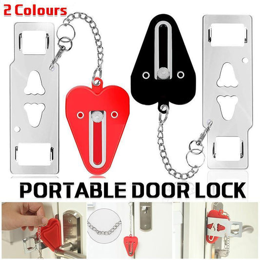 Portable Door Lock for Travel Hotel Home Security Addalock Style Lock - Red
