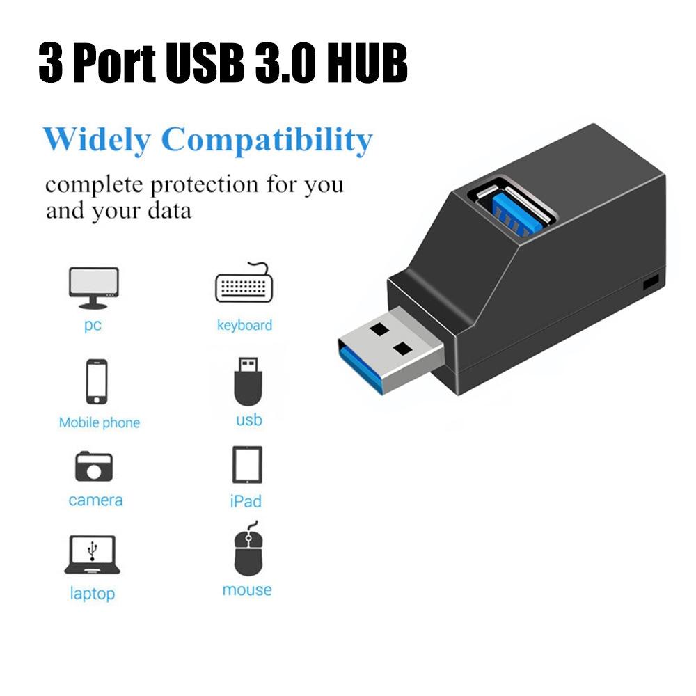 Compact 3-Port Usb Hub With Lanyard