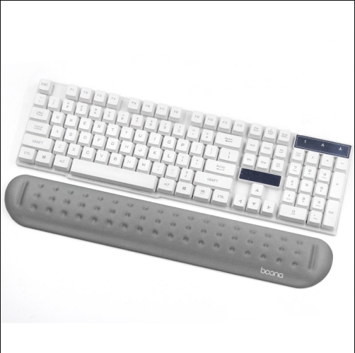 Silicone Memory Cotton Wrist Pad For Keyboard And Mouse Large Size Gray