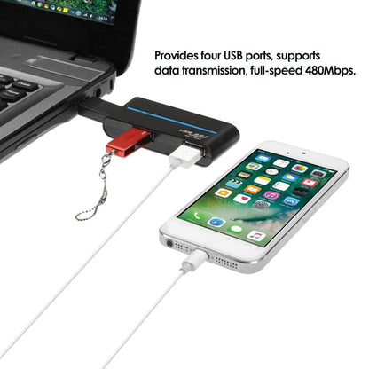 4-Port Usb Hub With 180° Rotation Black