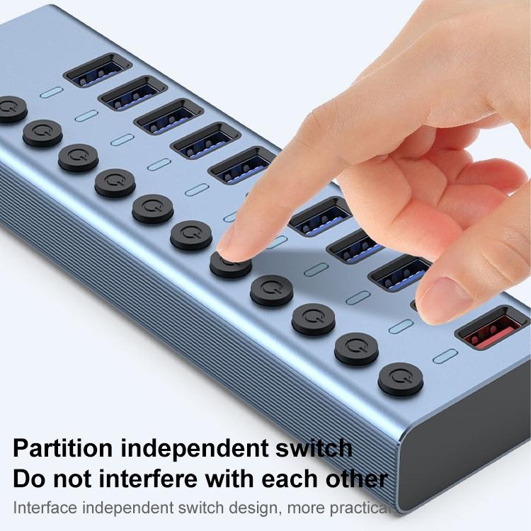 11-In-1 Usb 3.0 Hub With Switch & Power Supply