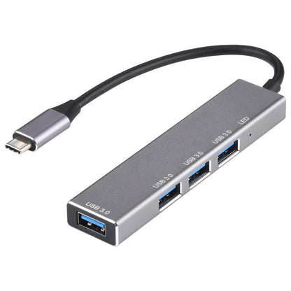 4-Port Usb-C Aluminum Alloy Hub With Led Indicator