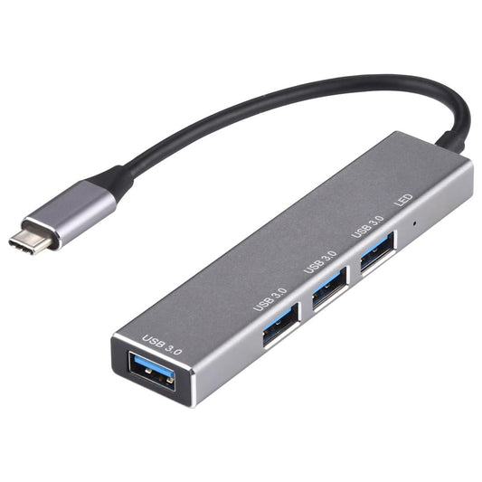 4-Port Usb-C Aluminum Alloy Hub With Led Indicator