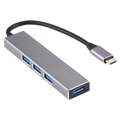 4-Port Usb-C Aluminum Alloy Hub With Led Indicator