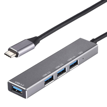 4-Port Usb-C Aluminum Alloy Hub With Led Indicator
