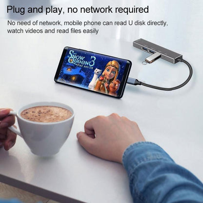4-Port Usb-C Aluminum Alloy Hub With Led Indicator