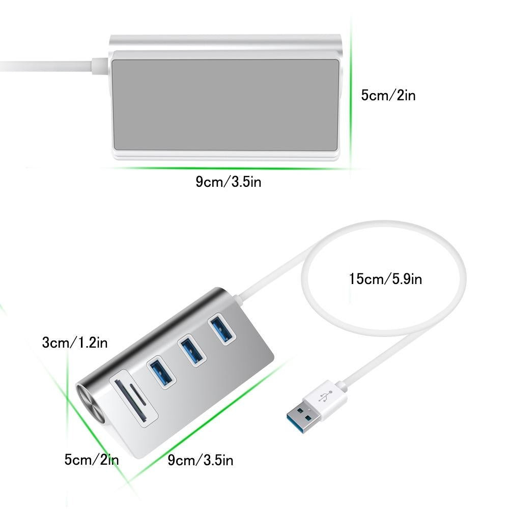 Usb3.0 Card Reader Hub Adapter With 3 Ports