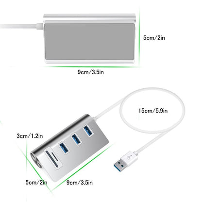 Usb3.0 Card Reader Hub Adapter With 3 Ports