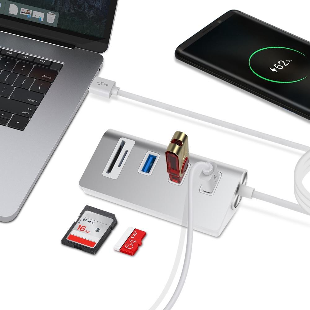Usb3.0 Card Reader Hub Adapter With 3 Ports