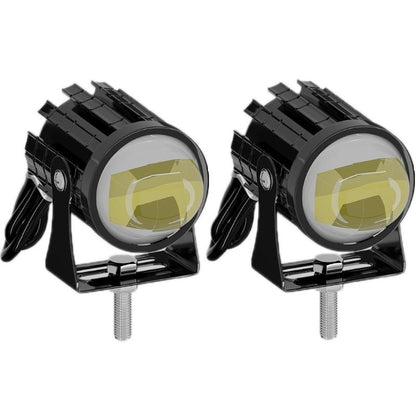 1Pair 12V - 85V Motorcycle Headlights Dual - Colour Automotive Led Working Headlights Colour: White + White Light With Flashing - Yellow + White Light Without Flashing