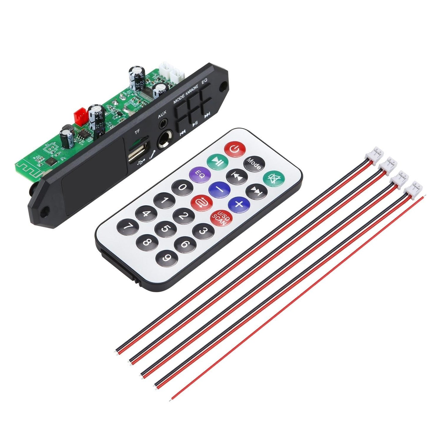 12V Bluetooth Mp3 Decoder Board W / 80W Power Amp & Colour Screen - Big Remote Control
