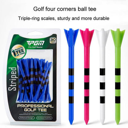 30-pack Golf Ball Tees with Limit Scale Line - Green 83mm - Qt027-White