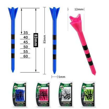 30-pack Golf Ball Tees with Limit Scale Line - Green 83mm - Qt027-White