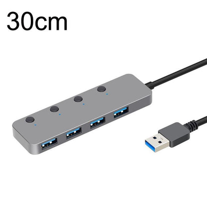 Usb 3.0 4-Port Type-C Aluminum Alloy Hub 30Cm Cable