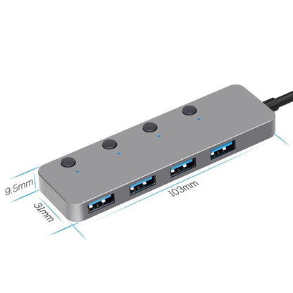Usb 3.0 4-Port Type-C Aluminum Alloy Hub 30Cm Cable
