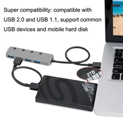 Usb 3.0 4-Port Type-C Aluminum Alloy Hub 30Cm Cable