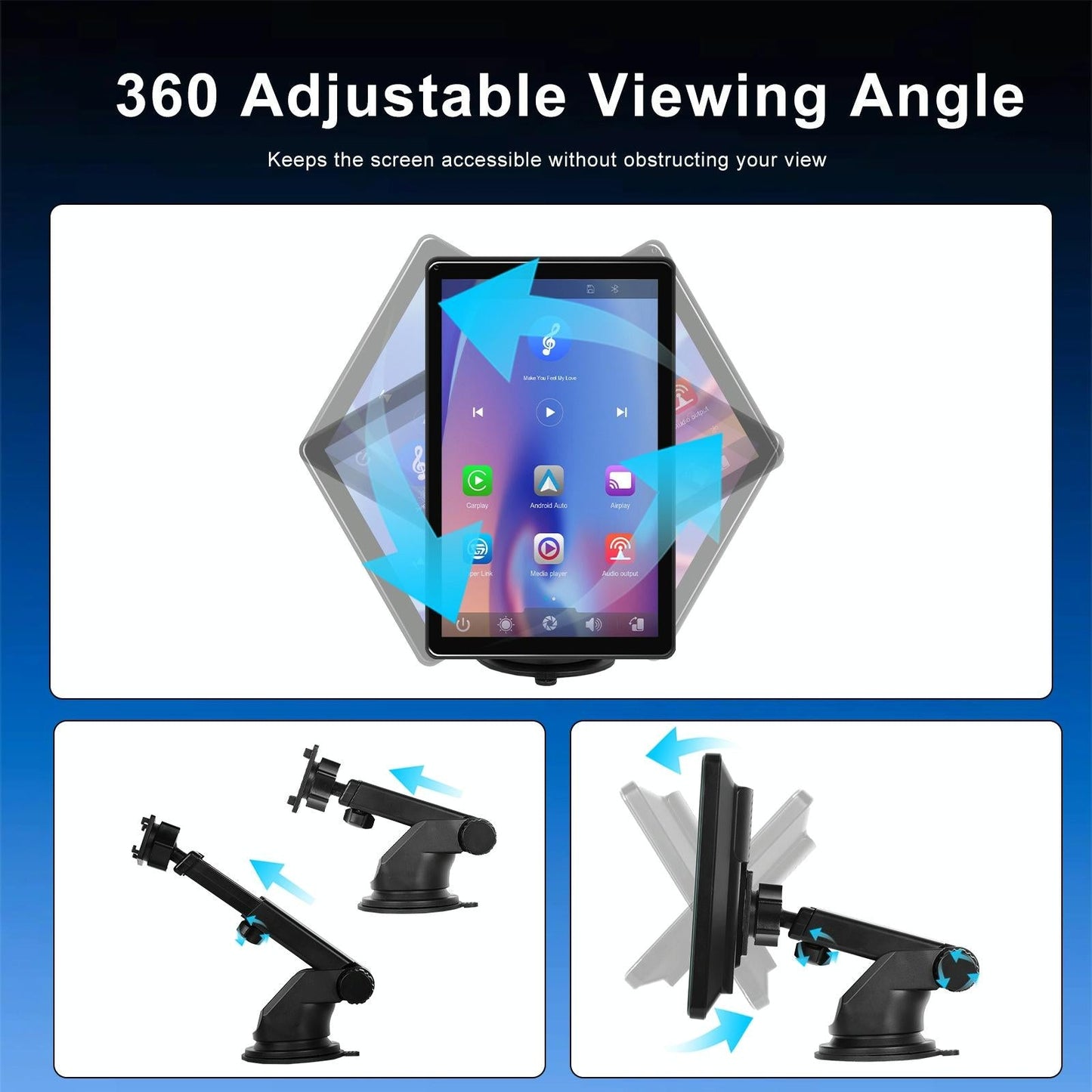 8 Inch Full Touch Car Screen Player - Horizontal / Vertical Carplay / Android Auto - Standard