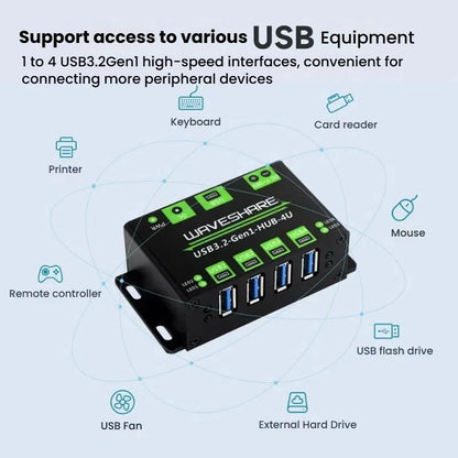 4-Port Usb 3.2 Hub With Metal Case