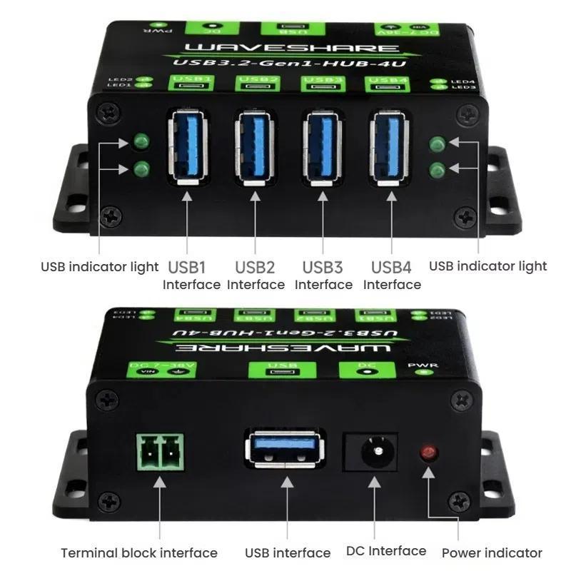 4-Port Usb 3.2 Hub With Metal Case