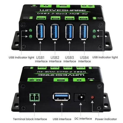 4-Port Usb 3.2 Hub With Metal Case