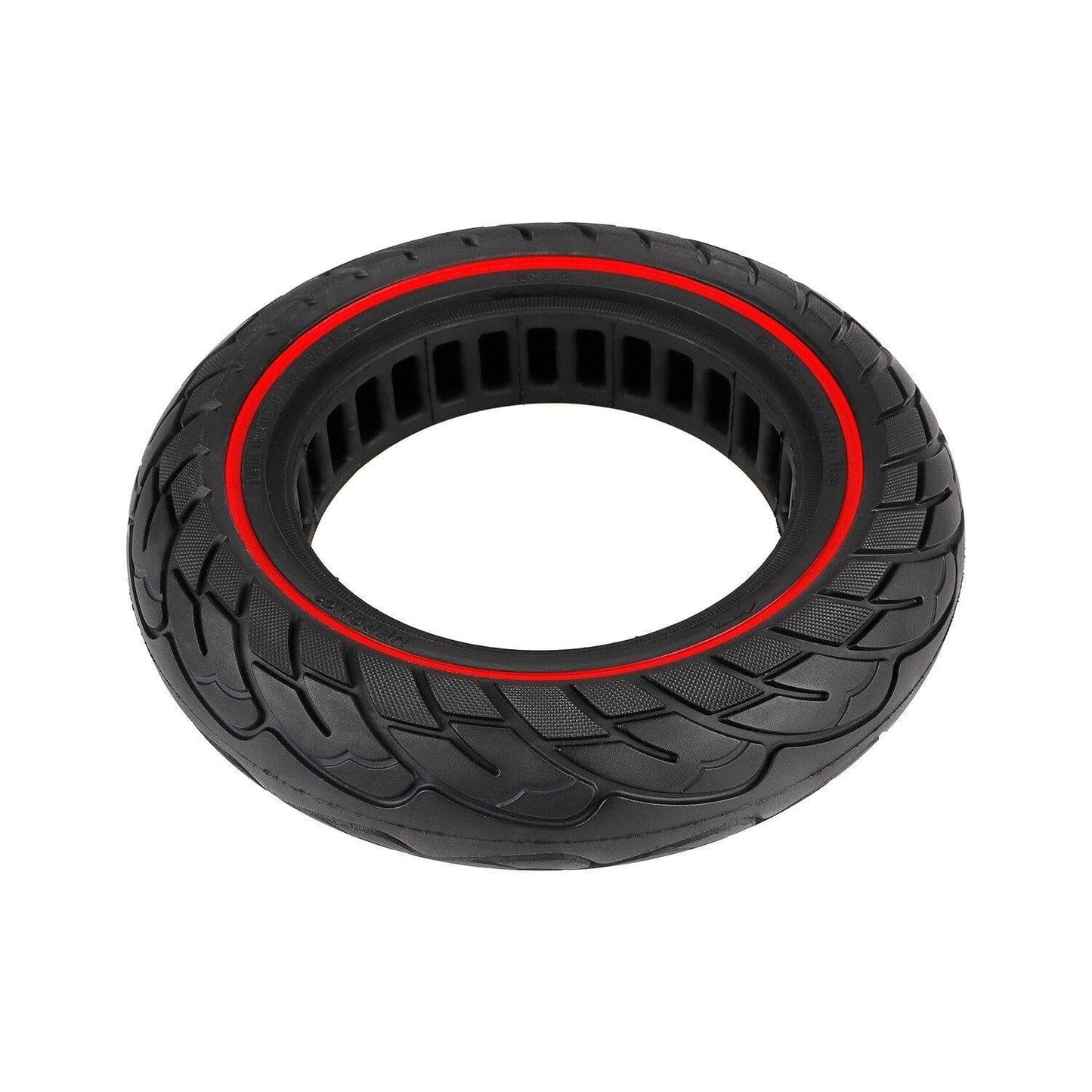 Ninebot Max G30 Scooter Tire - 10x2.5 Inch Solid Rubber Red Line