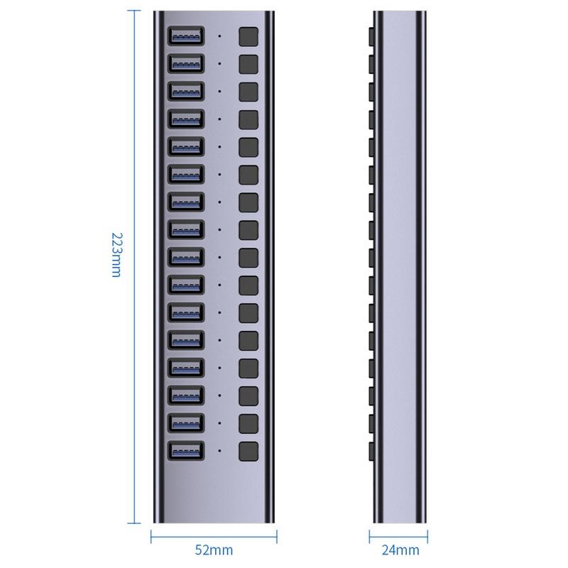 10-Port Usb3.0 Aluminum Docking Hub