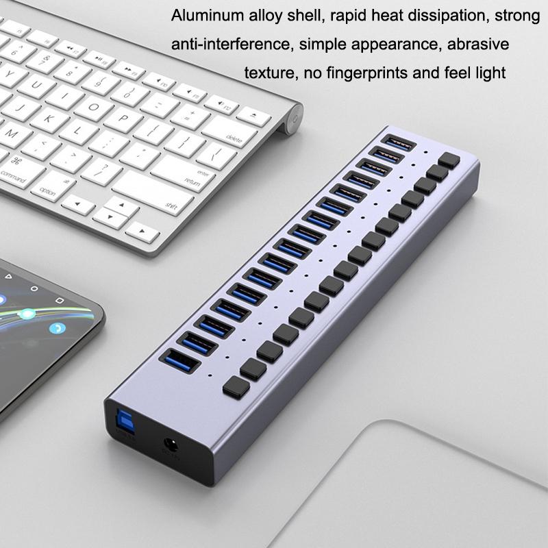 10-Port Usb3.0 Aluminum Docking Hub