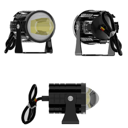1Pair 12V - 85V Motorcycle Headlights Dual - Colour Automotive Led Working Headlights Colour: White + White Light With Flashing - Yellow + White Light With Flashing