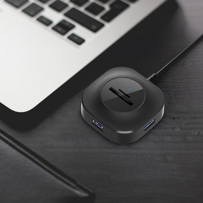 High-Speed 3-Port Usb Hub With Tf / Sd Card Reader