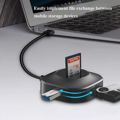 High-Speed 3-Port Usb Hub With Tf / Sd Card Reader