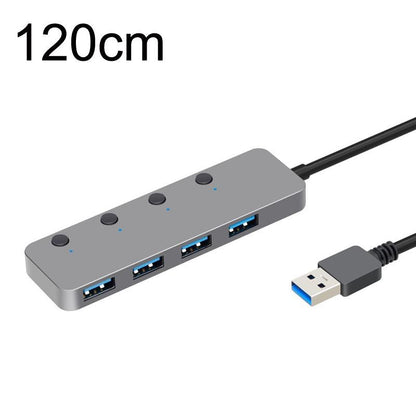 Usb 3.0 4-Port Type-C Aluminum Alloy Hub 120Cm Cable