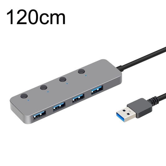 Usb 3.0 4-Port Type-C Aluminum Alloy Hub 120Cm Cable