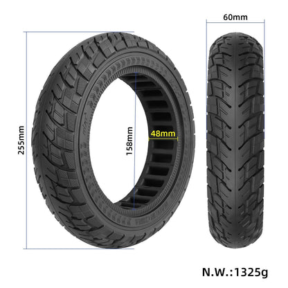 Ninebot Max G30 Scooter Tire - 10x2.5 Inch Solid Rubber Black