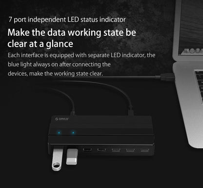 7-Port Usb 2.0 Desktop Hub With Power Adapter
