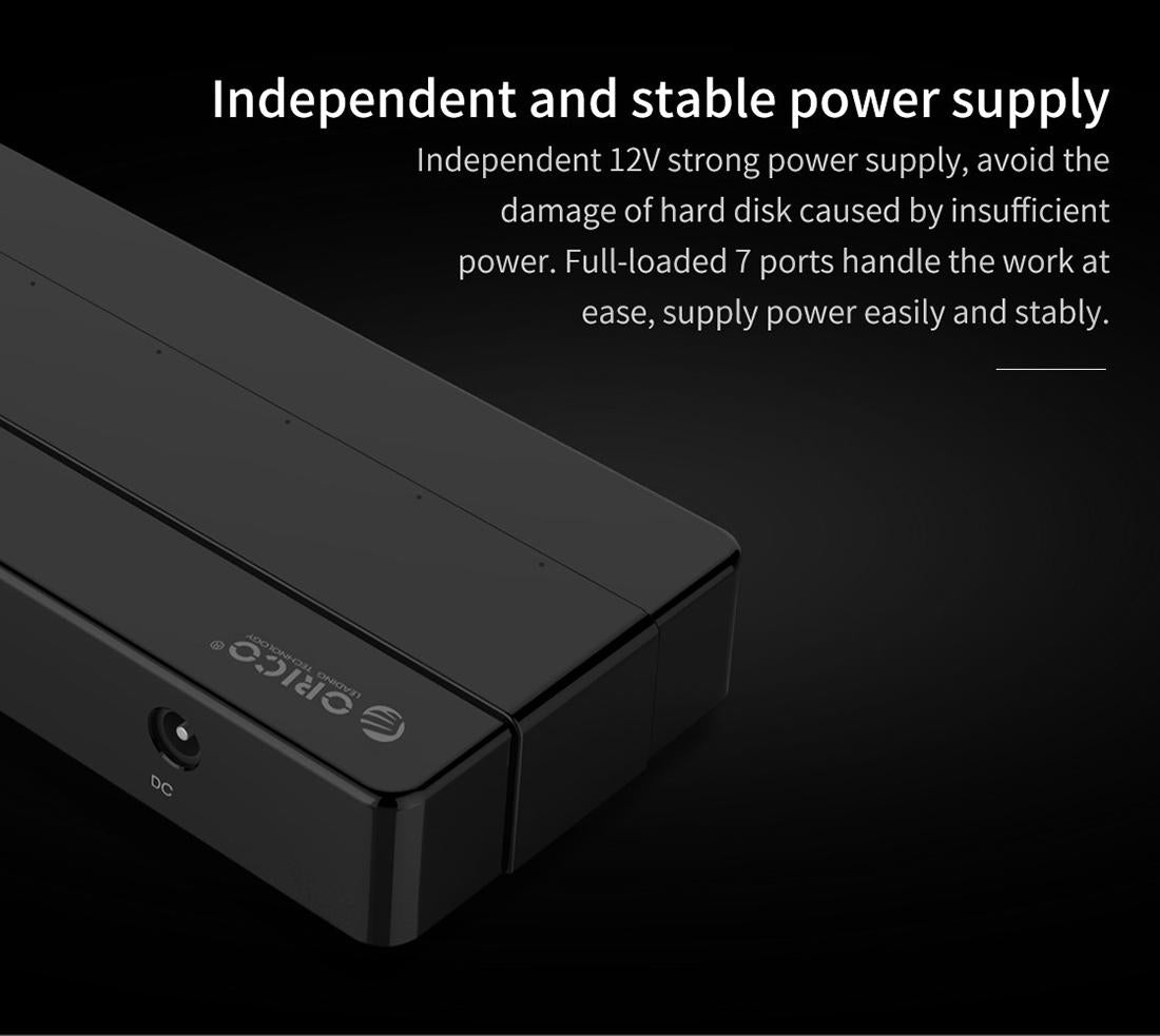 7-Port Usb 2.0 Desktop Hub With Power Adapter
