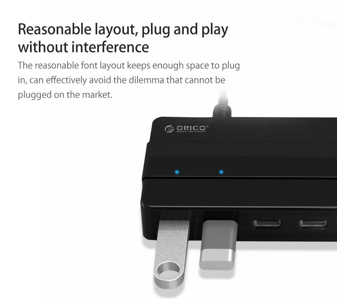7-Port Usb 2.0 Desktop Hub With Power Adapter