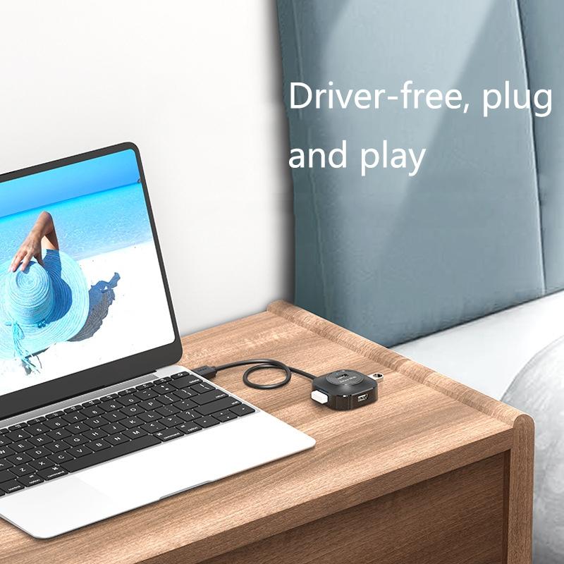 High-Speed 4-Port Usb2.0 Docking Hub Black 1.2M