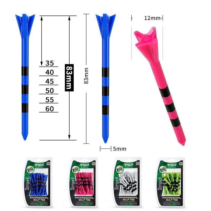 30-pack Golf Ball Tees with Limit Scale Line - Green 83mm - Qt027-Green