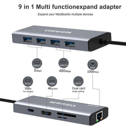 9-In-1 Usb-C Docking Station Hdmi Rj45 Pd Usb