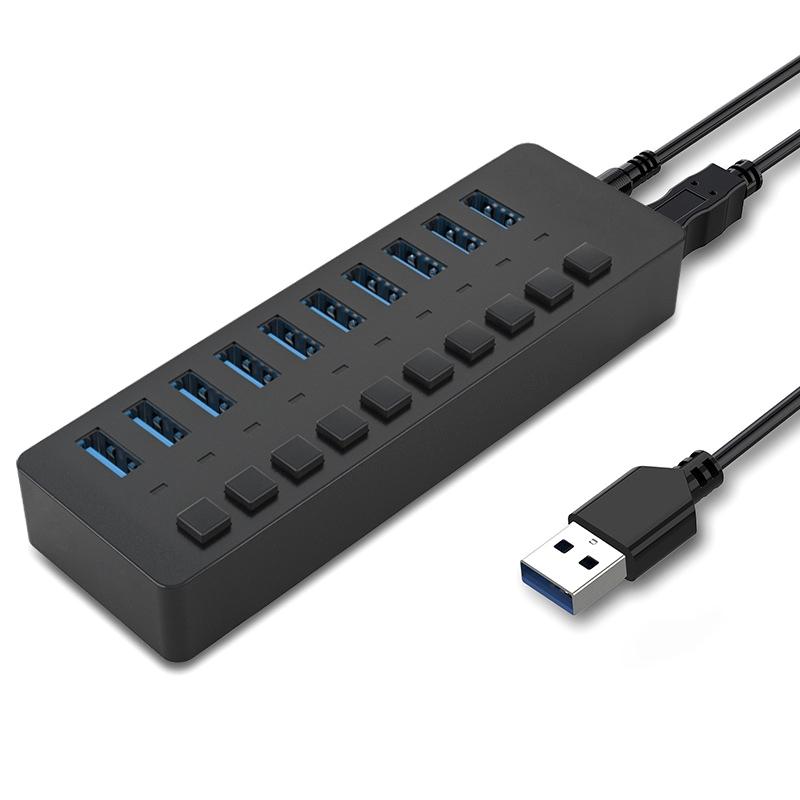10-Port Usb3.0 Docking Hub For Computers