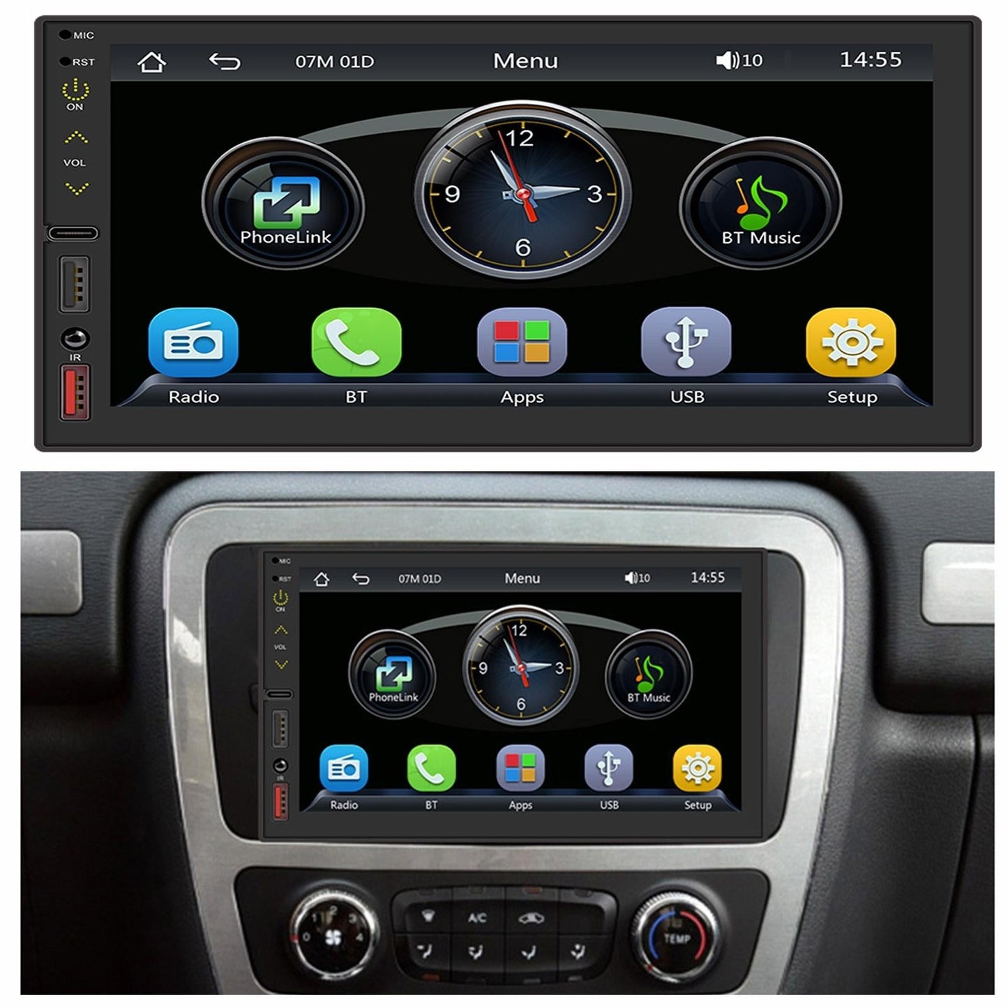 7 Inch Hd Touch Car Mp5 Player W / Bluetooth Reverse Mobile Internet Wired Carplay & Android Auto
