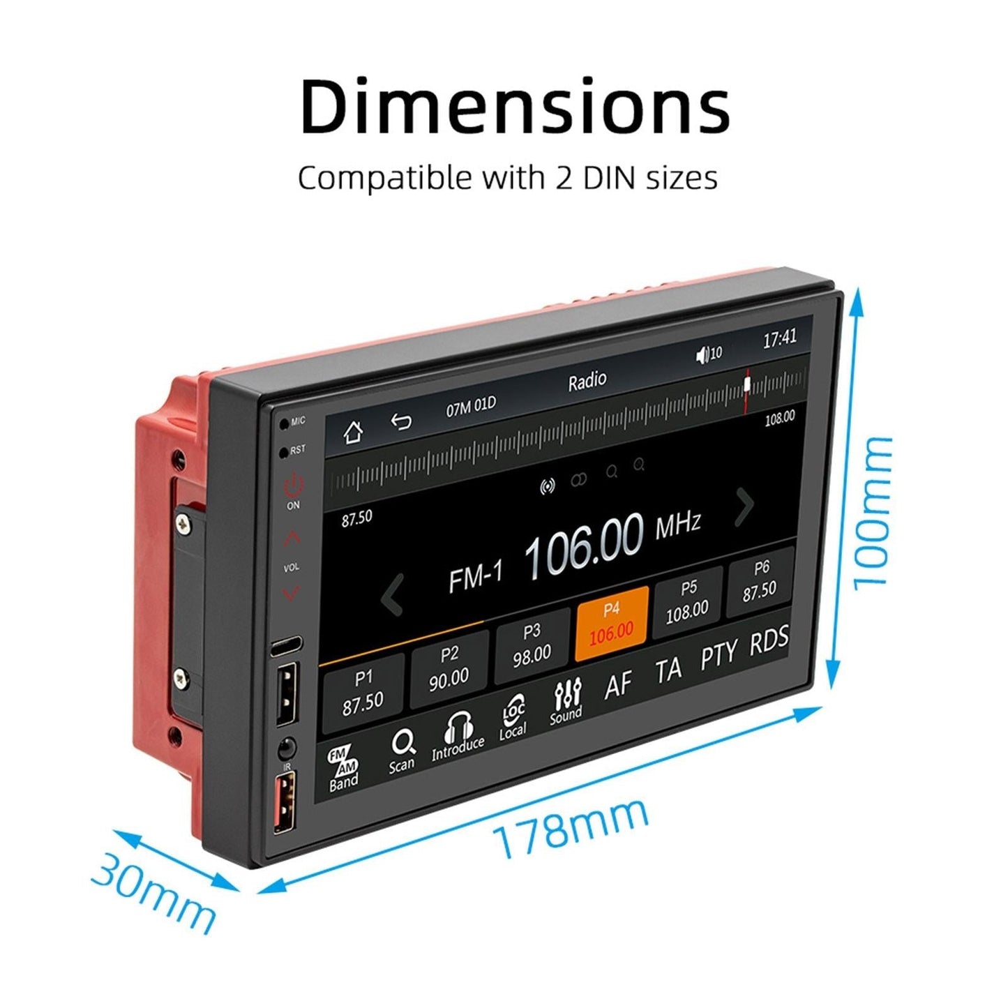 7 Inch Hd Touch Car Mp5 Player W / Bluetooth Reverse Mobile Internet Wired Carplay & Android Auto