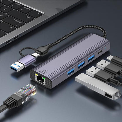 Usb-A / C Docking Station 3X Usb3.0 Usb-C Gigabit