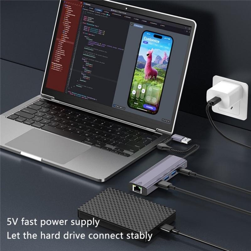 Usb-A / C Docking Station 3X Usb3.0 Usb-C Gigabit