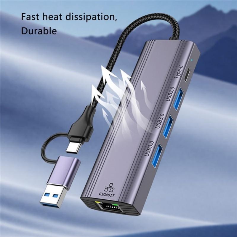 Usb-A / C Docking Station 3X Usb3.0 Usb-C Gigabit